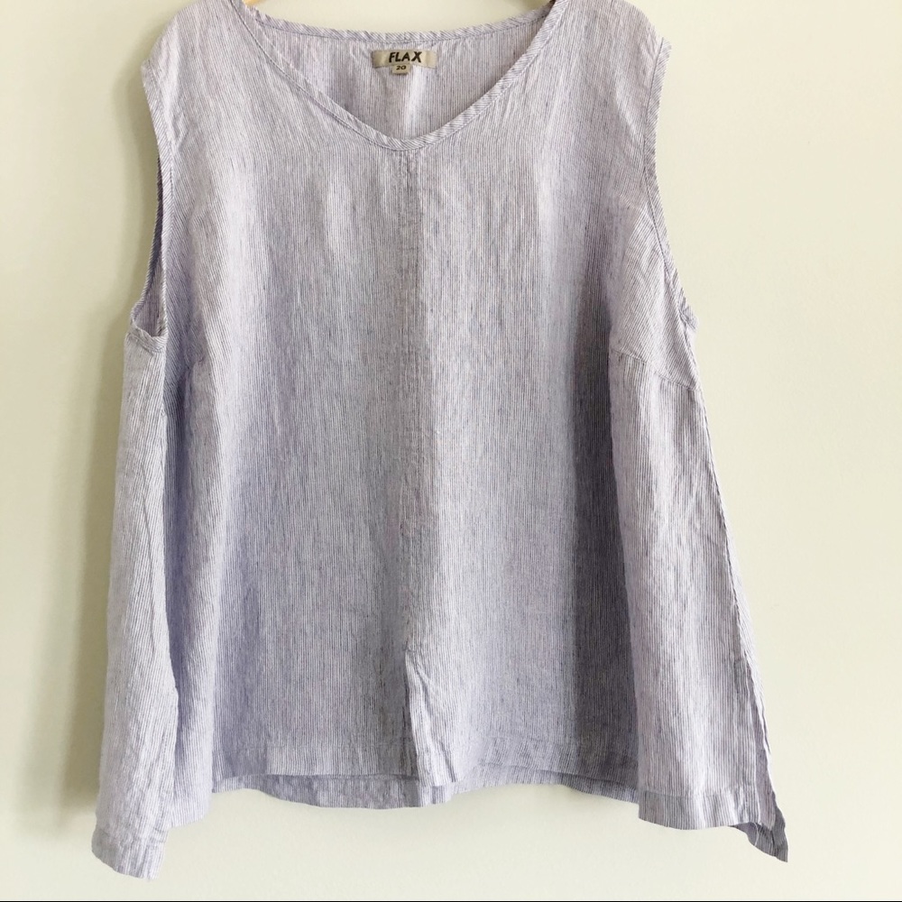 Flax Purple Tank Top Lilac Stria Open Linen Top 2G
